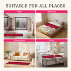 Infrared Therapy Blanket - Heal & Recover shown in gym, bedroom, living room, and clinic settings. Ideal for muscle relief and circulation boost.