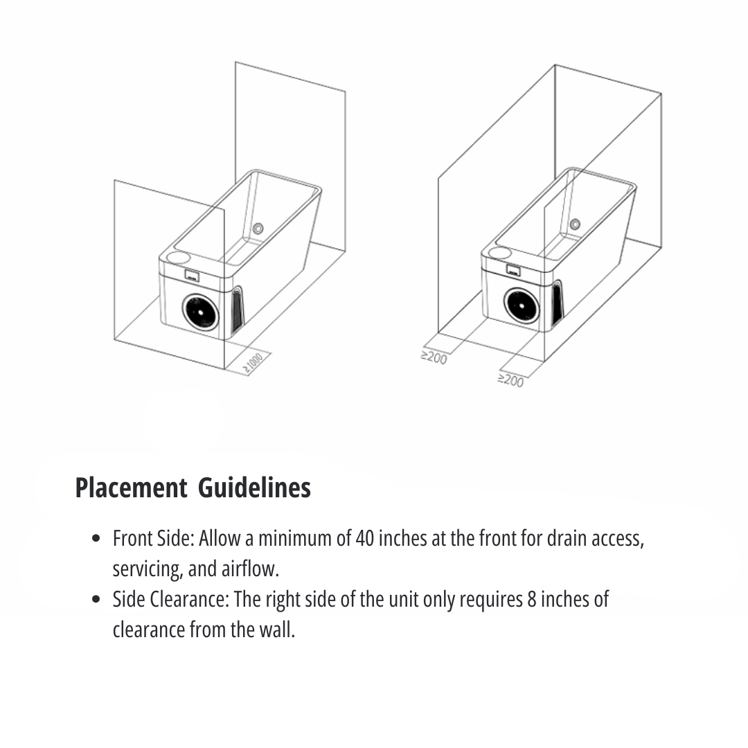 Cold plunge machine dimensions and placement guide