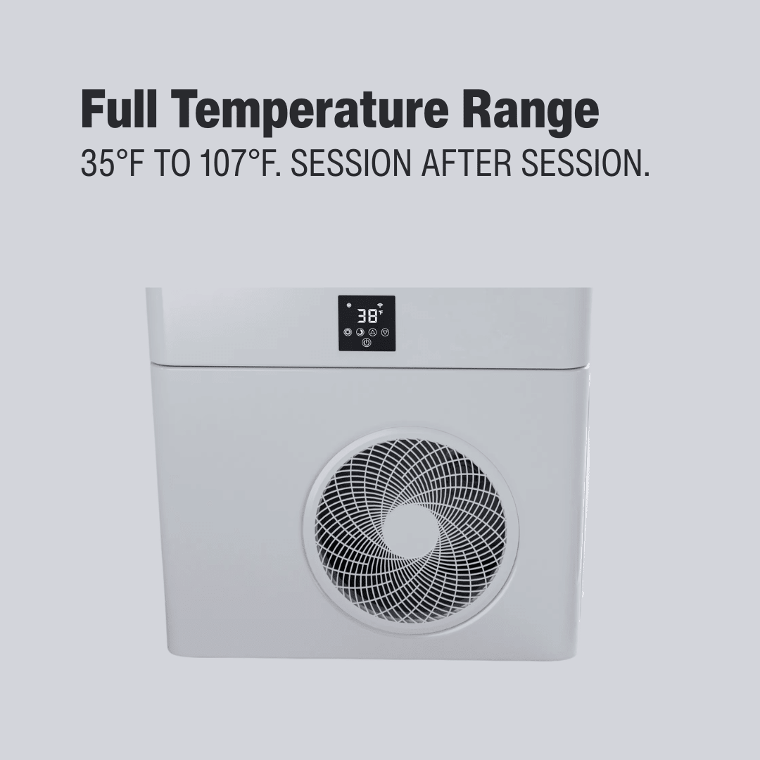 Luxury cold plunge tub built for a home gym recovery space