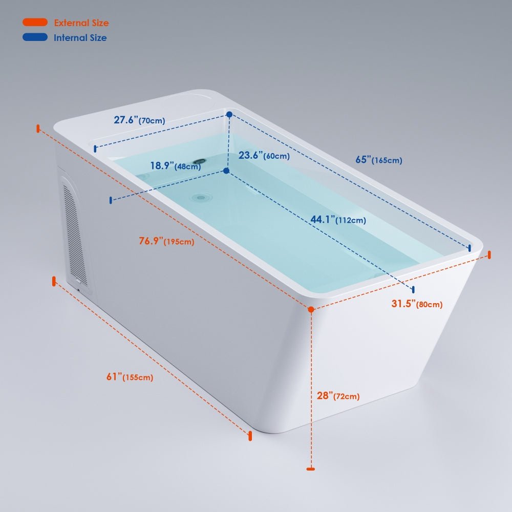 Premium cold plunge with built-in chiller and filtration