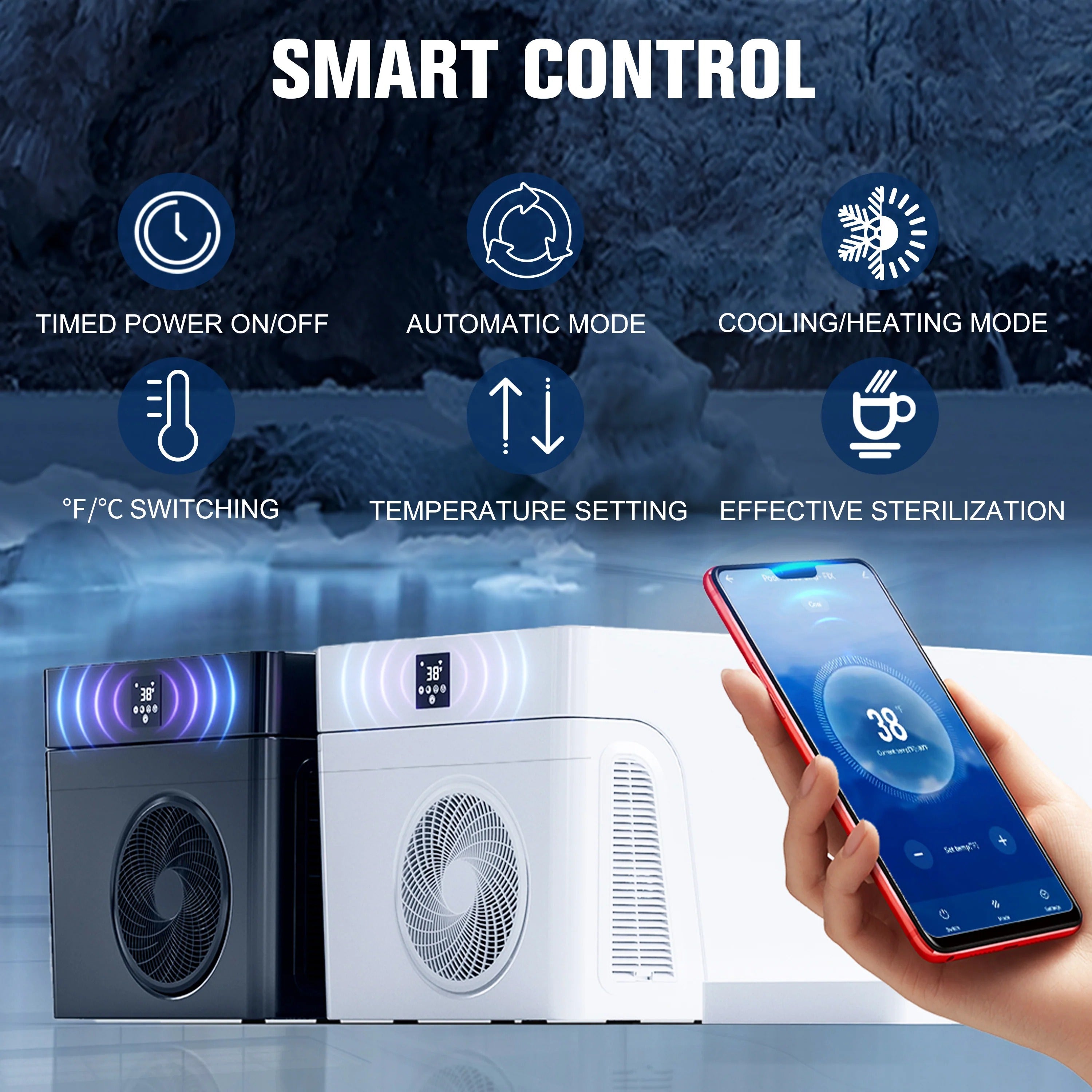Modouge cold tub with app control set to a precise temperature
